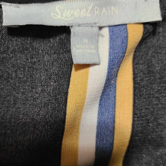 Sweet Rain Black Gold White Stripe Blouse size Small - Picture 3 of 9